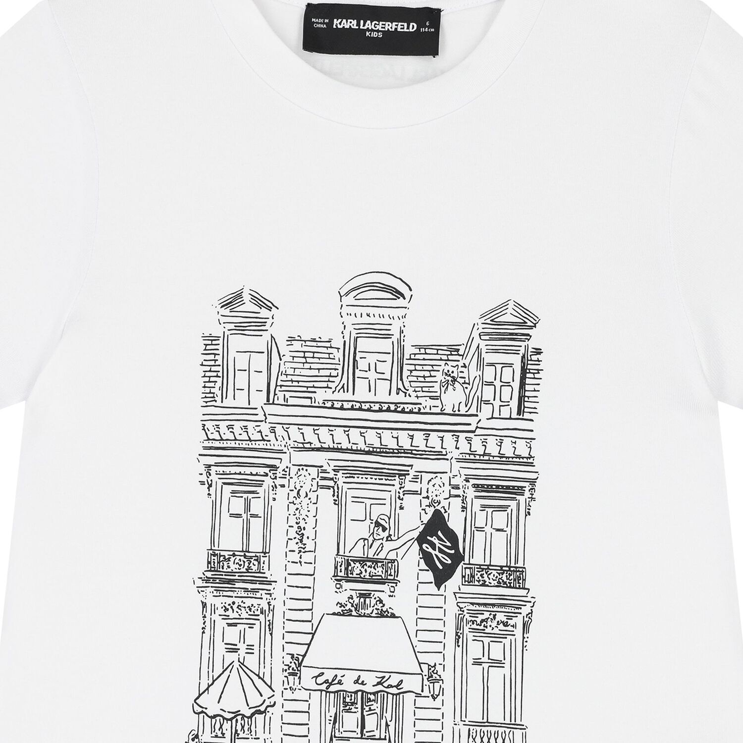 تي شيرت بنات بالشعار باللون الأبيض , 1, hi-res image number null