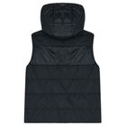 Boys Navy Blue & Blue Reversible Padded Gilet, 1, hi-res