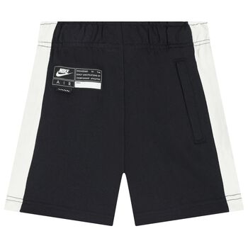 Boys Black & Ivory Logo Shorts
