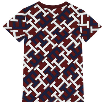 Boys Maroon Embroidered Logo T-Shirt