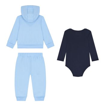 Baby Boys Blue Logo Tracksuit Set