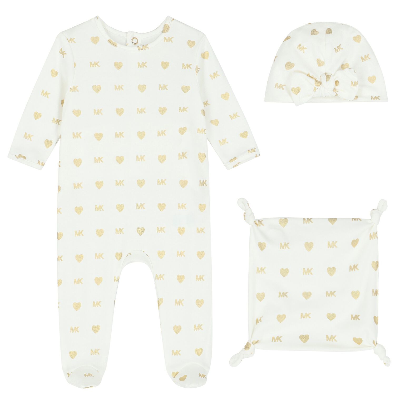 Baby Girls Ivory Logo Babygrow Gift Set, 1, hi-res image number null
