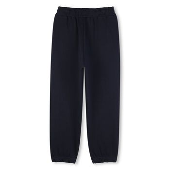 Boys Navy Blue Tiger Logo Joggers