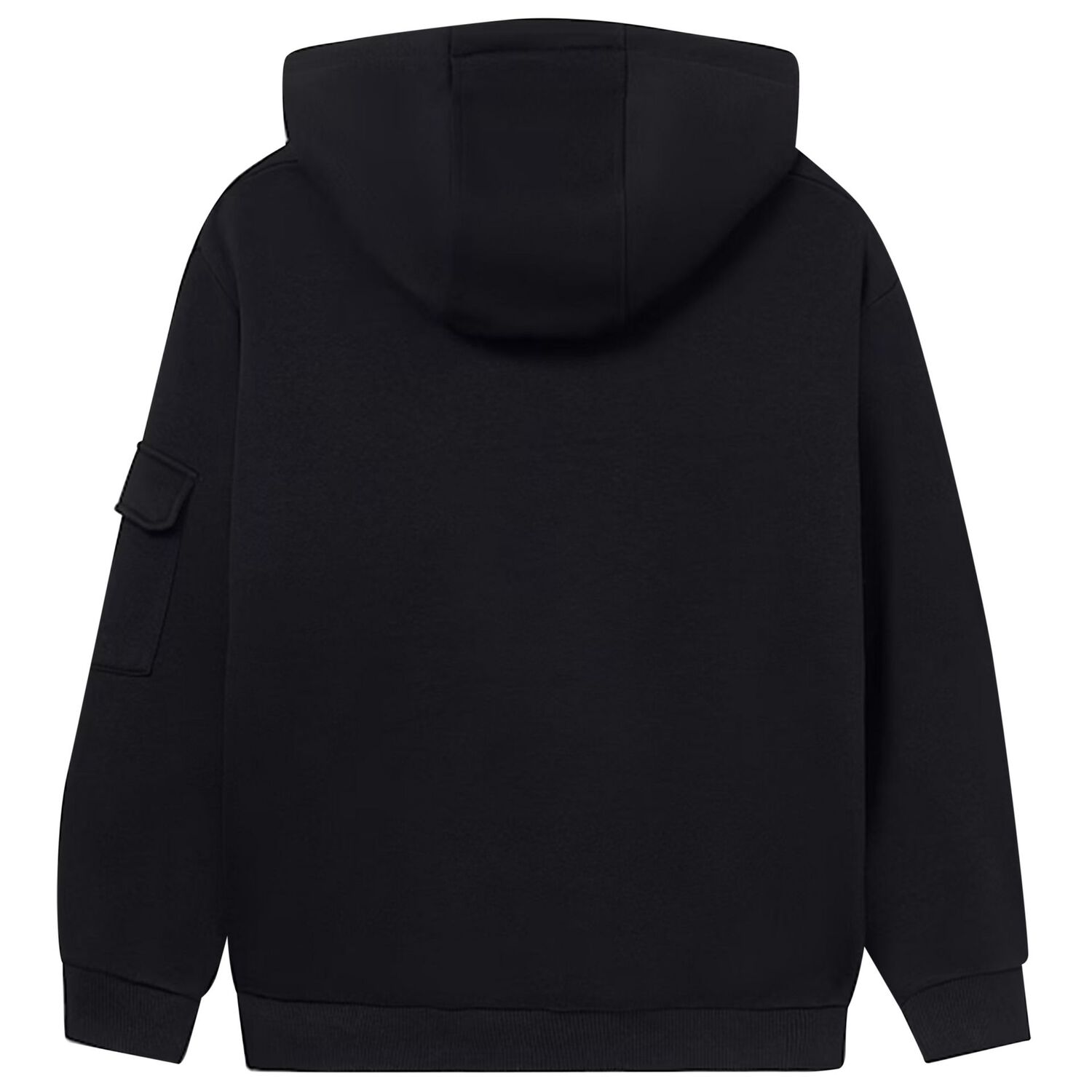 Boys Black Hooded Top, 1, hi-res