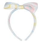 Girls White Bow Headband, 1, hi-res