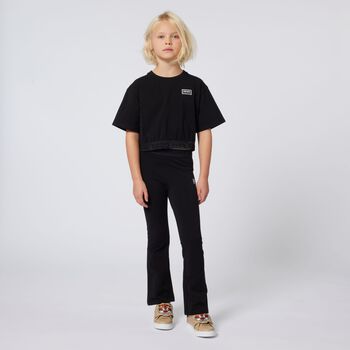 Girls Black Logo Leggings Set