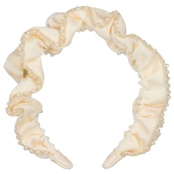 Girls Beige Lavinia Beaded Headband