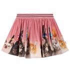 Girls Pink Cat Skirt, 1, hi-res