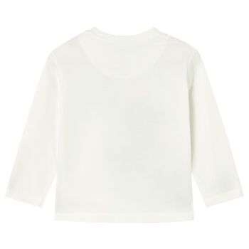 Younger Boys Ivory Teddy Bear Long Sleeve Top