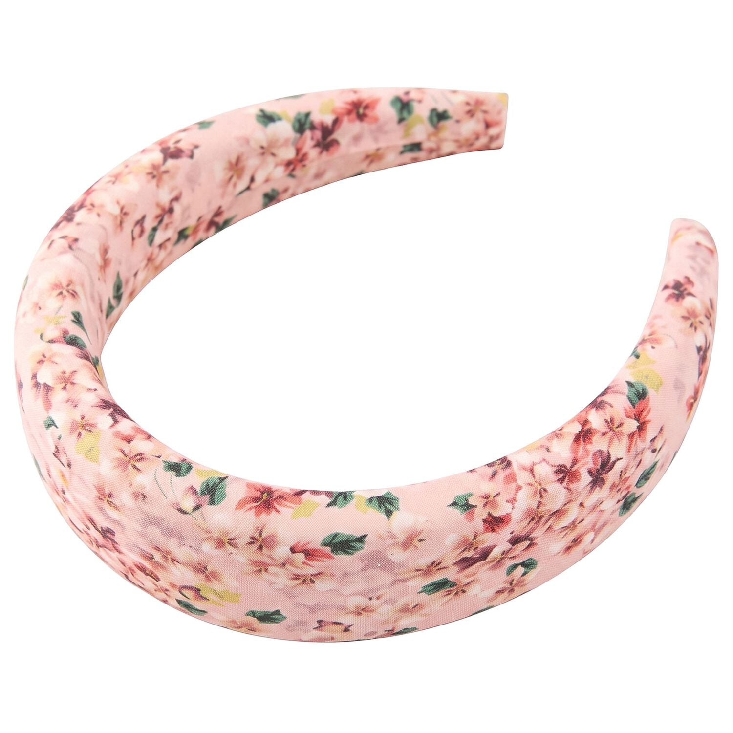 Girls Pink Floral Padded Headband, 1, hi-res