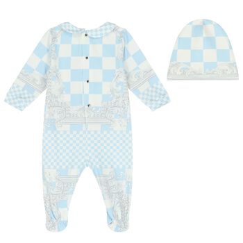 Baby Boys Blue Logo Babygrow Gift set