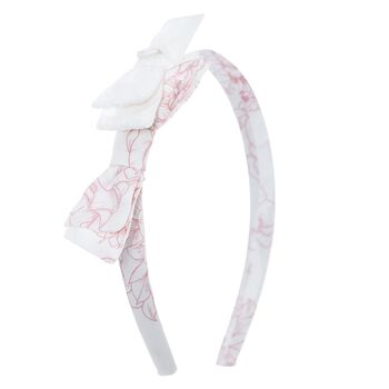 Girls Ivory Floral Chiffon Headband