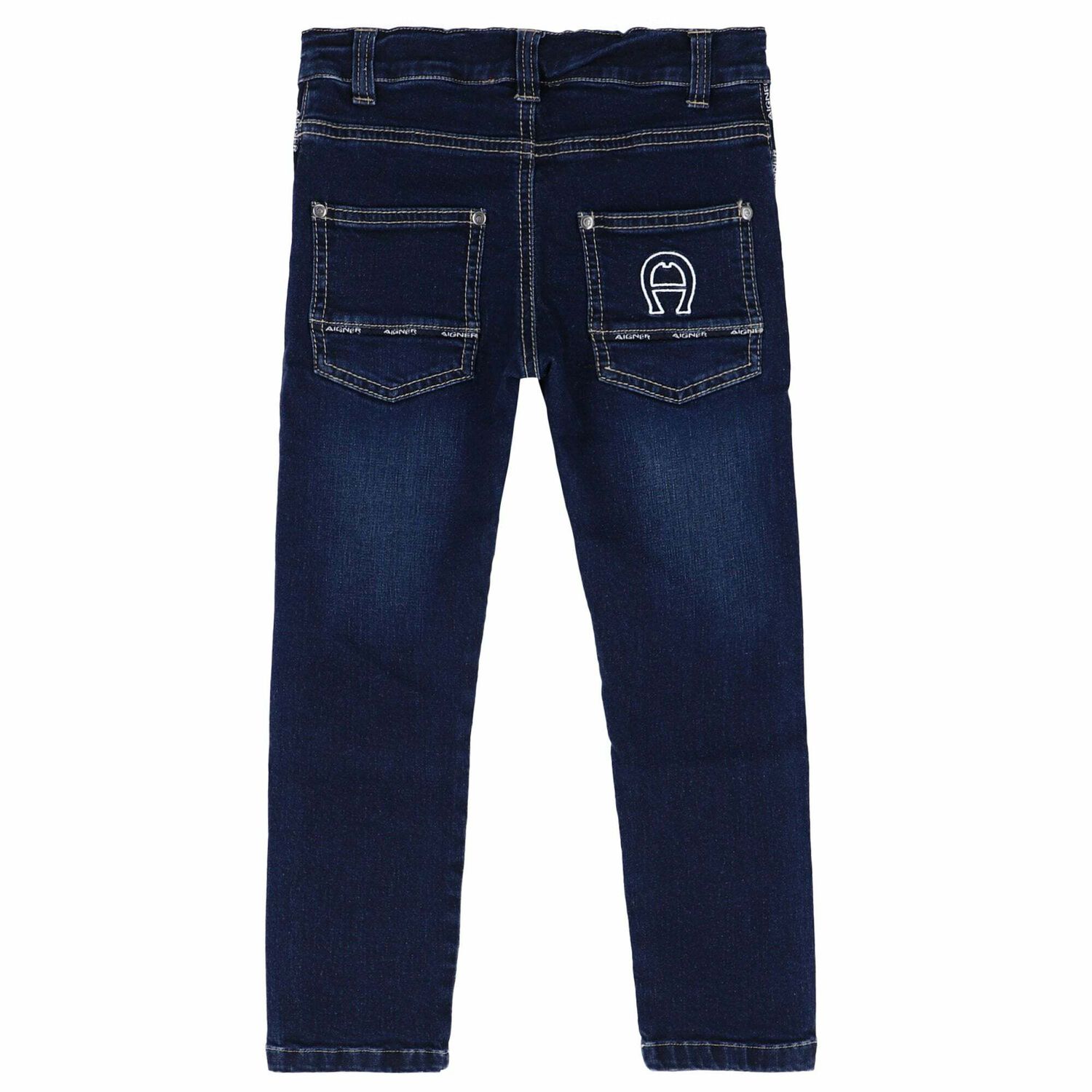 Boys Blue Denim Logo Jeans, 1, hi-res image number null