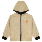 توب اولاد هودى بسحاب قابل للعكس باللون البيج والاسود, 1, hi-res