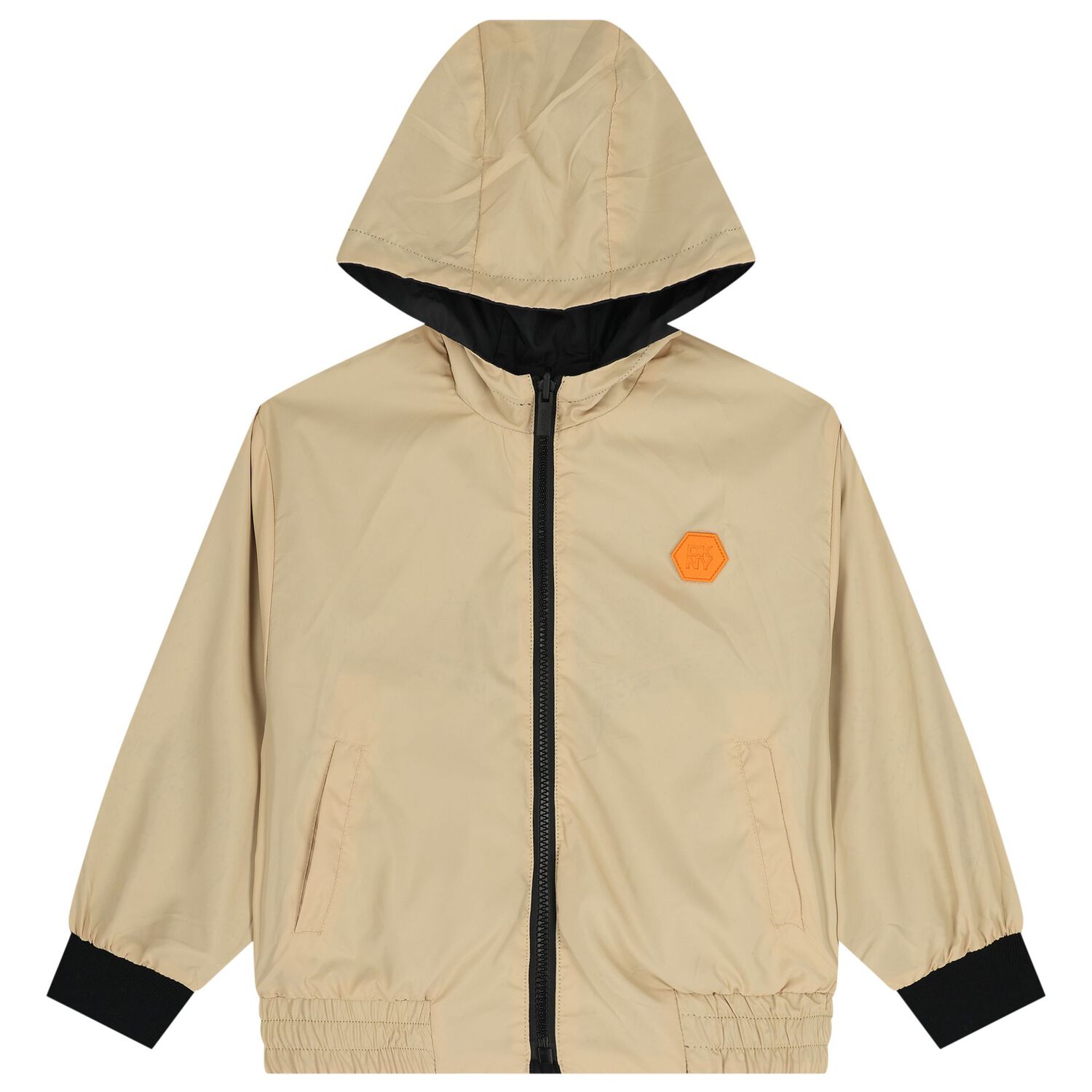 توب اولاد هودى بسحاب قابل للعكس باللون البيج والاسود, 1, hi-res