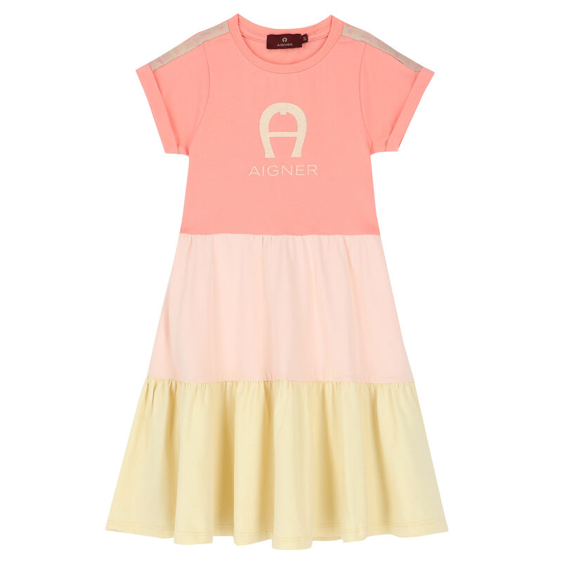 Girls Pink, Yellow & Orange Logo Dress, 1, hi-res image number null