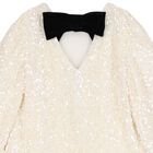 Girls Ivory Embellished Sequin Dress, 1, hi-res