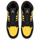 Black, Yellow & White Air Jordan 1 Mid Trainers, 1, hi-res
