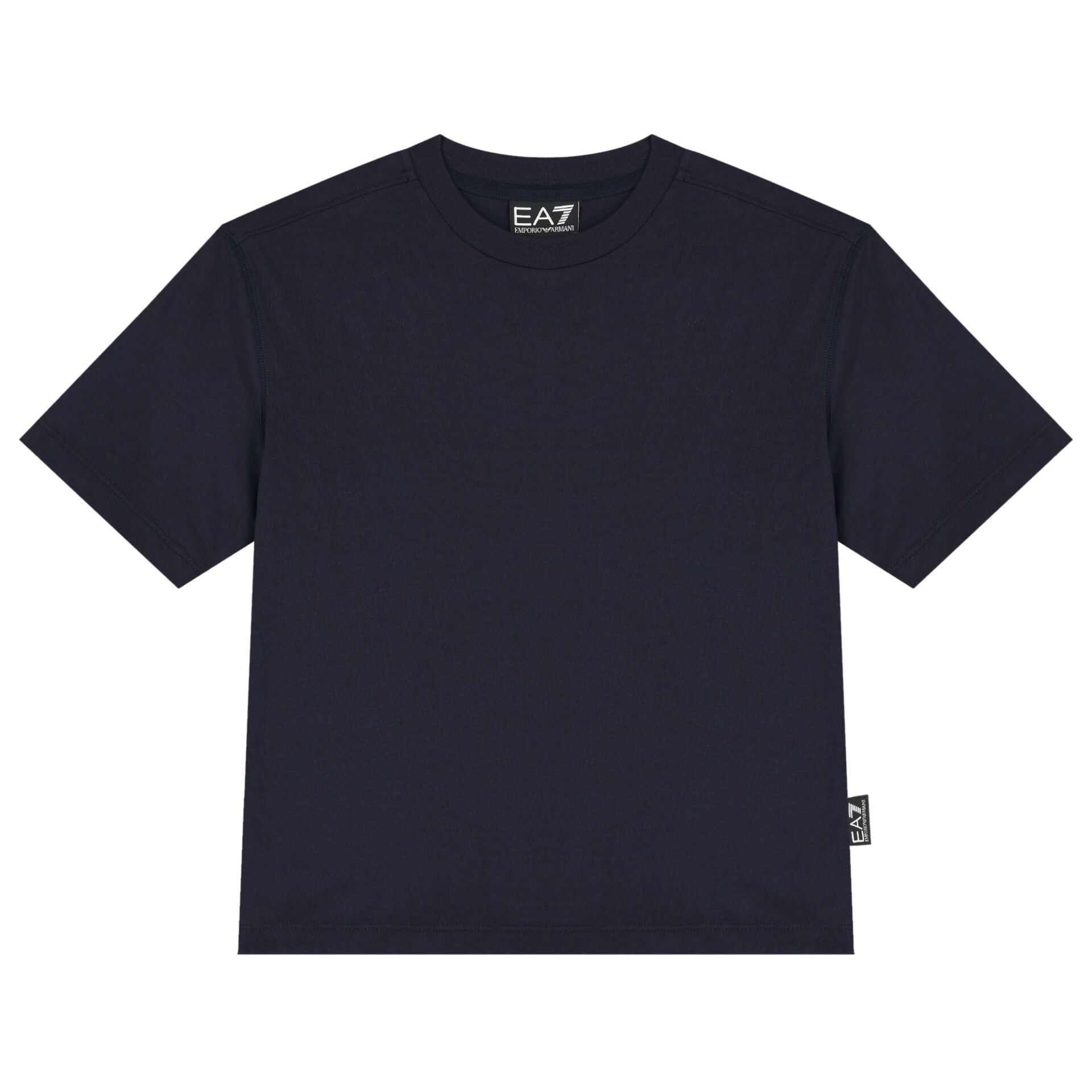 EA7 Emporio Armani Boys Navy Blue Logo T Shirt Junior Couture
