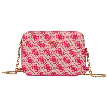 Girls Ivory & Pink Logo Bag