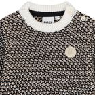 Younger Boys Black, Beige & Ivory Logo Knitted Jumper, 1, hi-res
