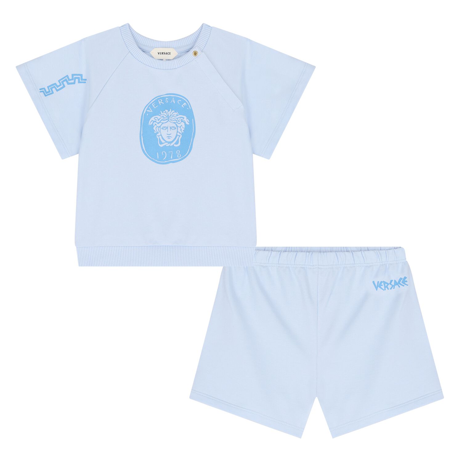 Blue Medusa Logo Baby Shorts Set, 1, hi-res
