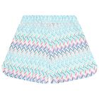 Girls White & Blue Logo Zig Zag Shorts, 1, hi-res