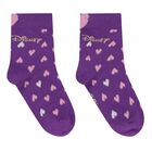 Girls Purple, Grey & White Disney Logo Socks ( 3-Pack ), 1, hi-res