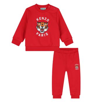Younger Red Tiger Logo Tracksuit