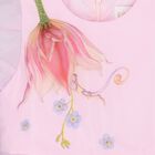 Girls Pink Floral Organza Dress, 1, hi-res