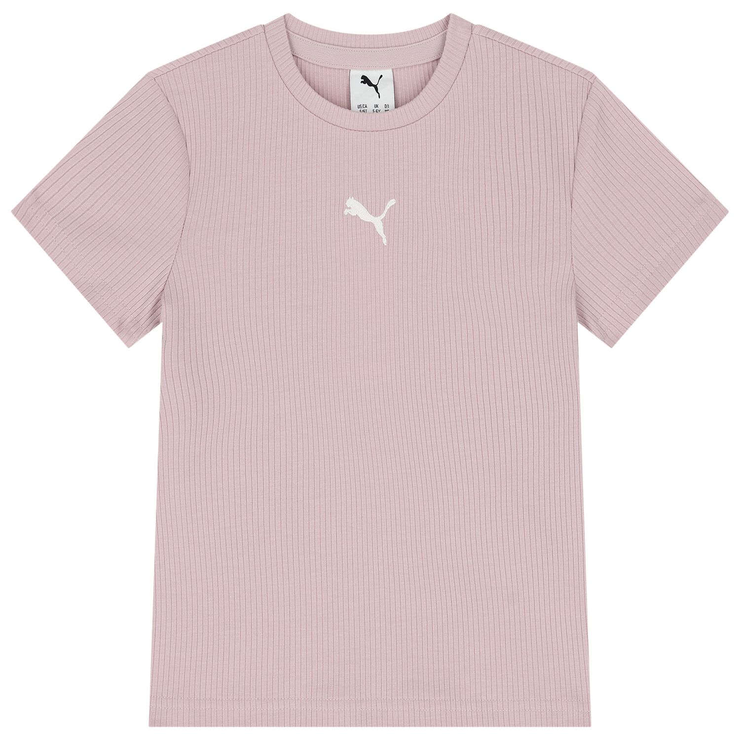 Girls Pink Logo Ribbed T-Shirt, 1, hi-res