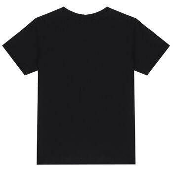 Girls Black Studded Logo Medusa T-Shirt