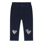 Baby Girls Pink & Navy Blue Heart Leggings Set, 1, hi-res