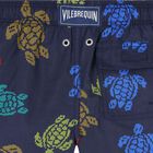 Boys Navy Blue Turtle Swim Shorts, 1, hi-res