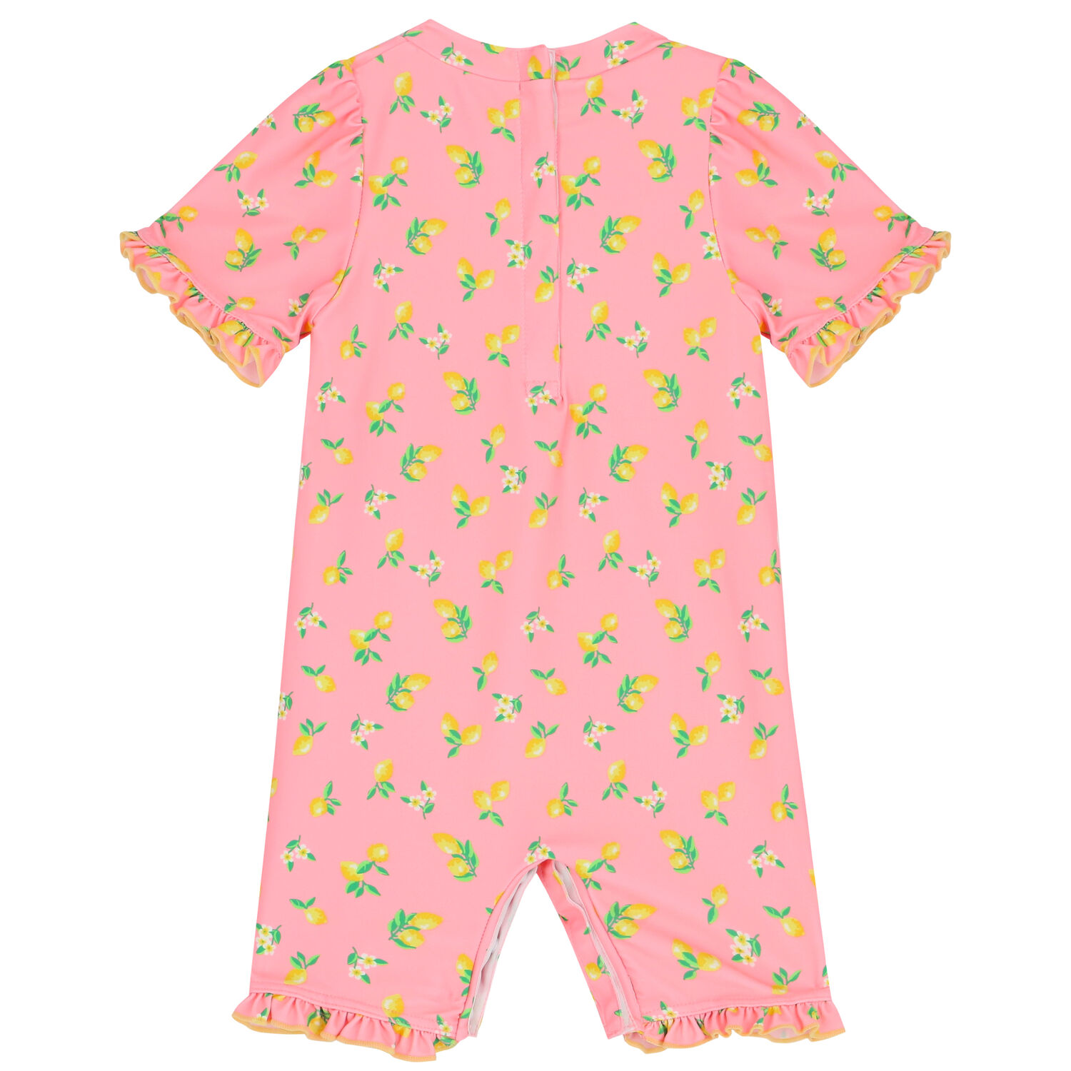 Baby Girls Pink & Yellow Lemon Sun Suit, 1, hi-res image number null