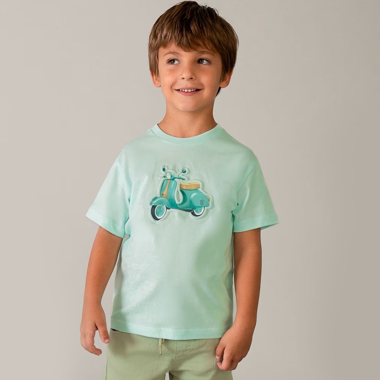 Boys Green Motorbike T-Shirt, 1, hi-res