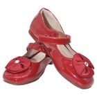 Girls Red Patent Leather Ballerina Shoes, 2, hi-res
