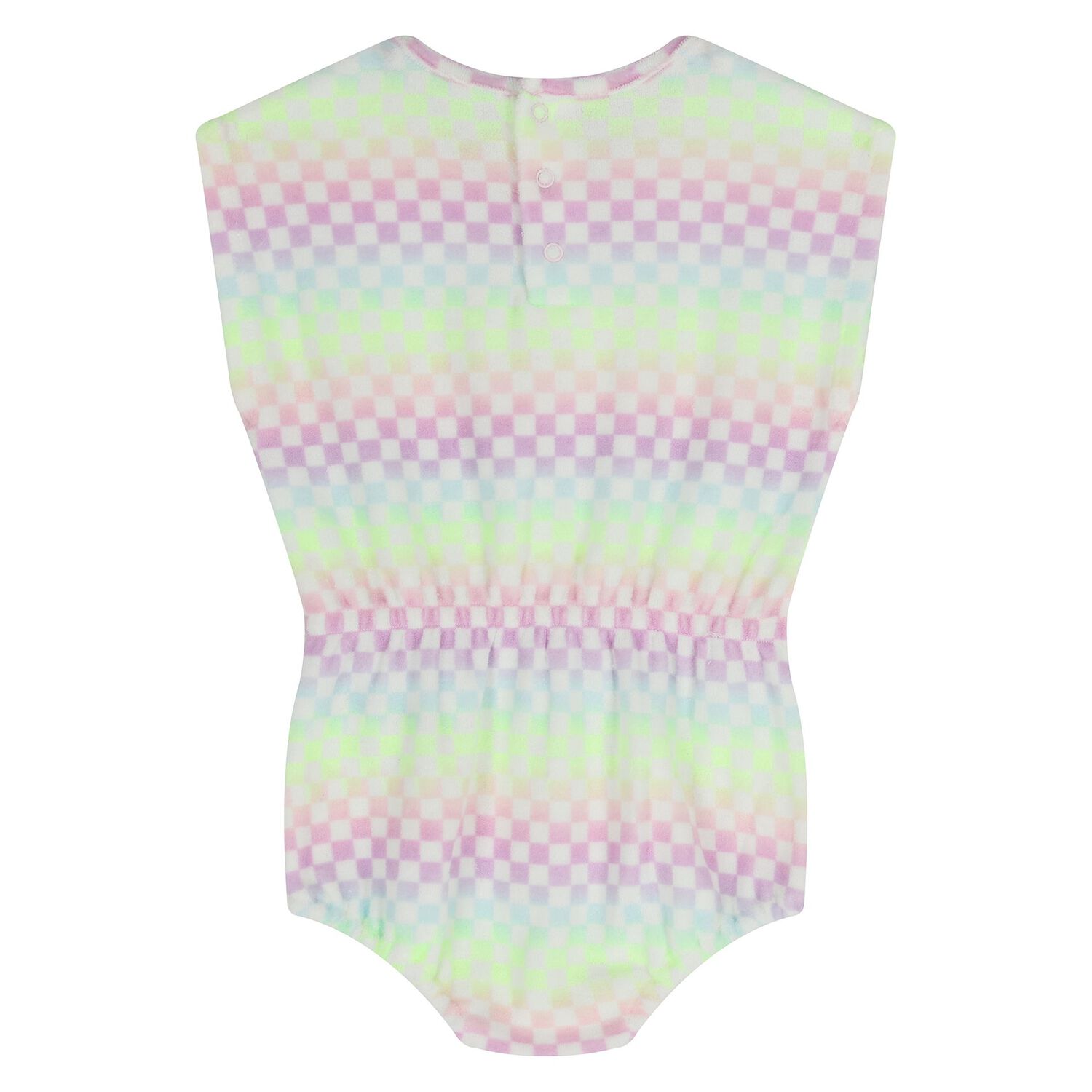 Younger Girls Multi-Coloured Checkered Playsuit, 1, hi-res