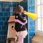 فستان بنات بطبعة النجوم باللون الوردى, 1, hi-res