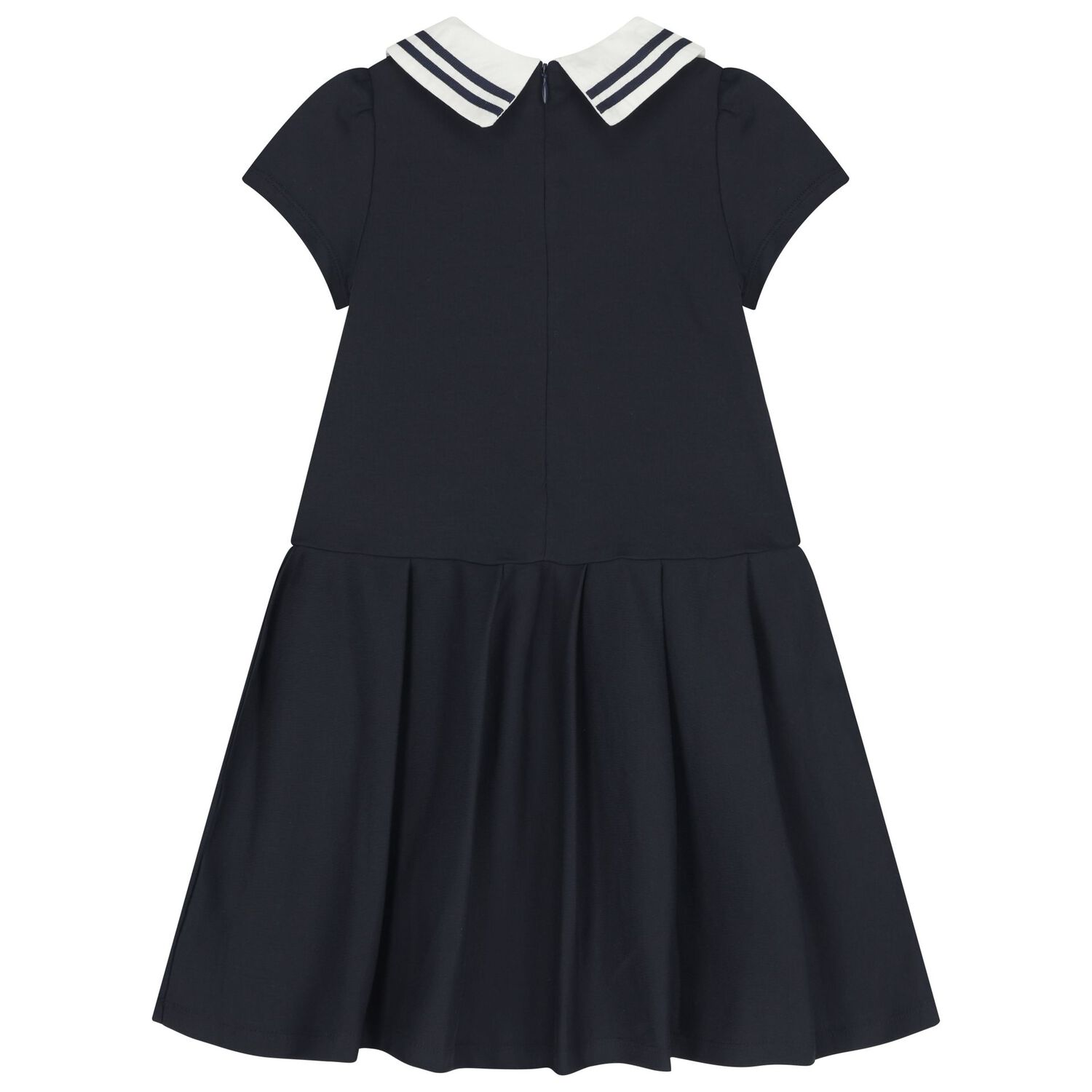 Girls Navy Blue & White Dress , 1, hi-res