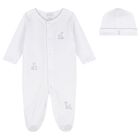 White & Grey Just Giraffe Babygrow Set, 1, hi-res