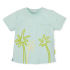 Boys Pale Blue Palm Tree T-Shirt, 1, hi-res