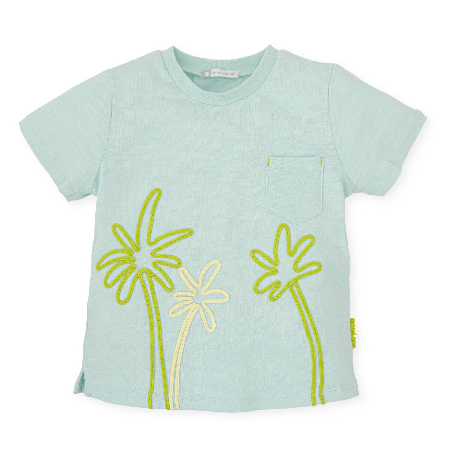 Boys Pale Blue Palm Tree T-Shirt, 1, hi-res image number null