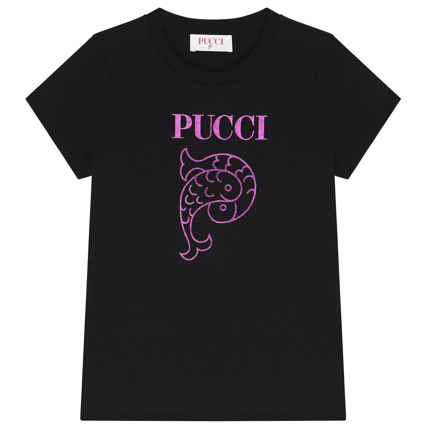 Girls Black Logo T-Shirt, 1, hi-res image number null
