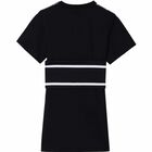 Girls Black Printed Logo Dress, 1, hi-res