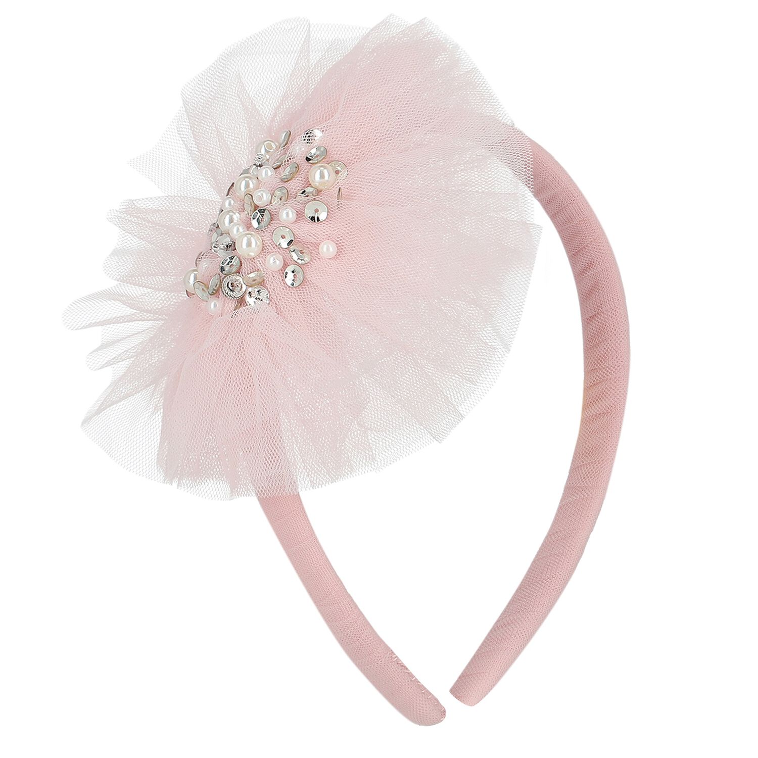 Girls Pink Tulle Headband, 1, hi-res image number null