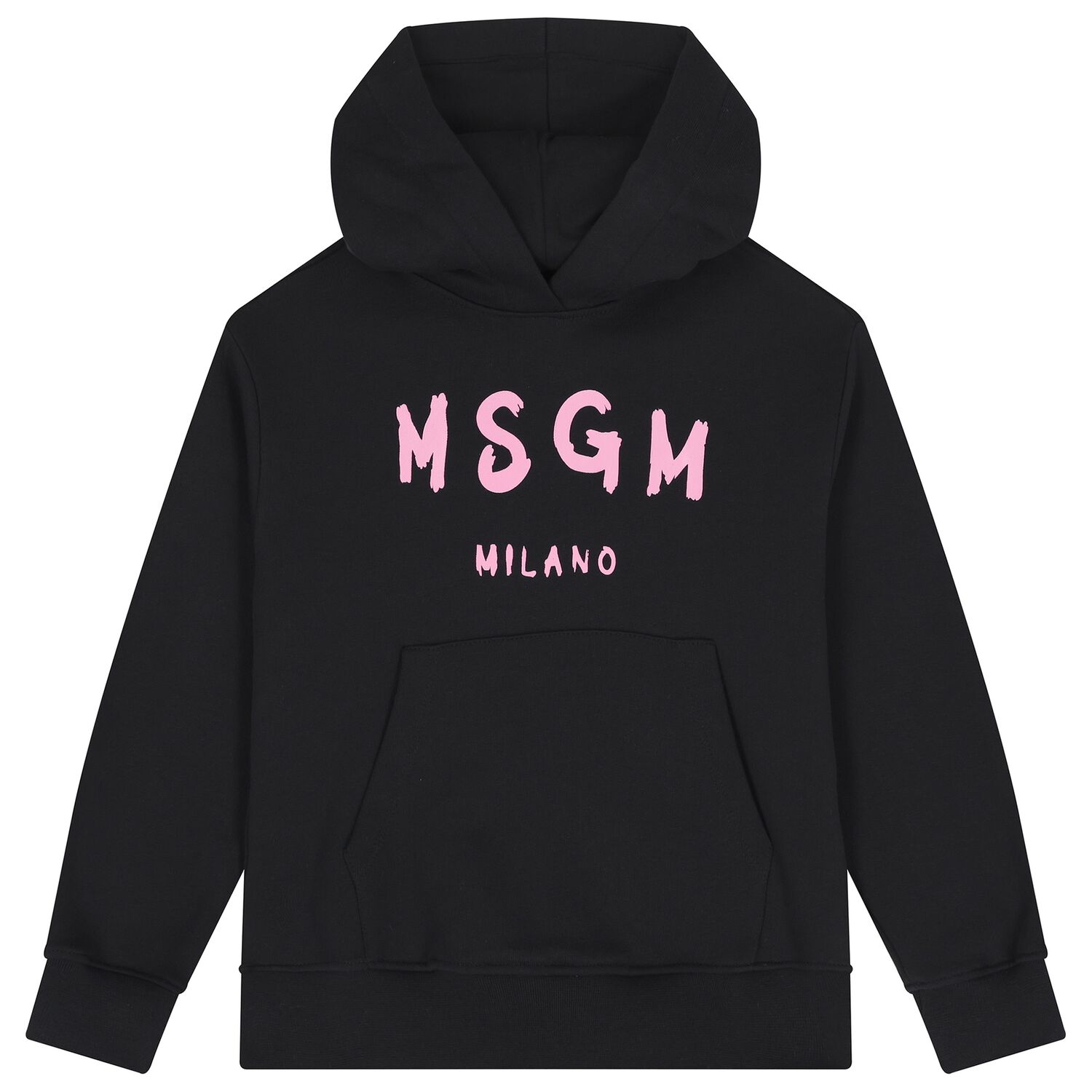 Girls Black Logo Hooded Top, 3, hi-res image number null