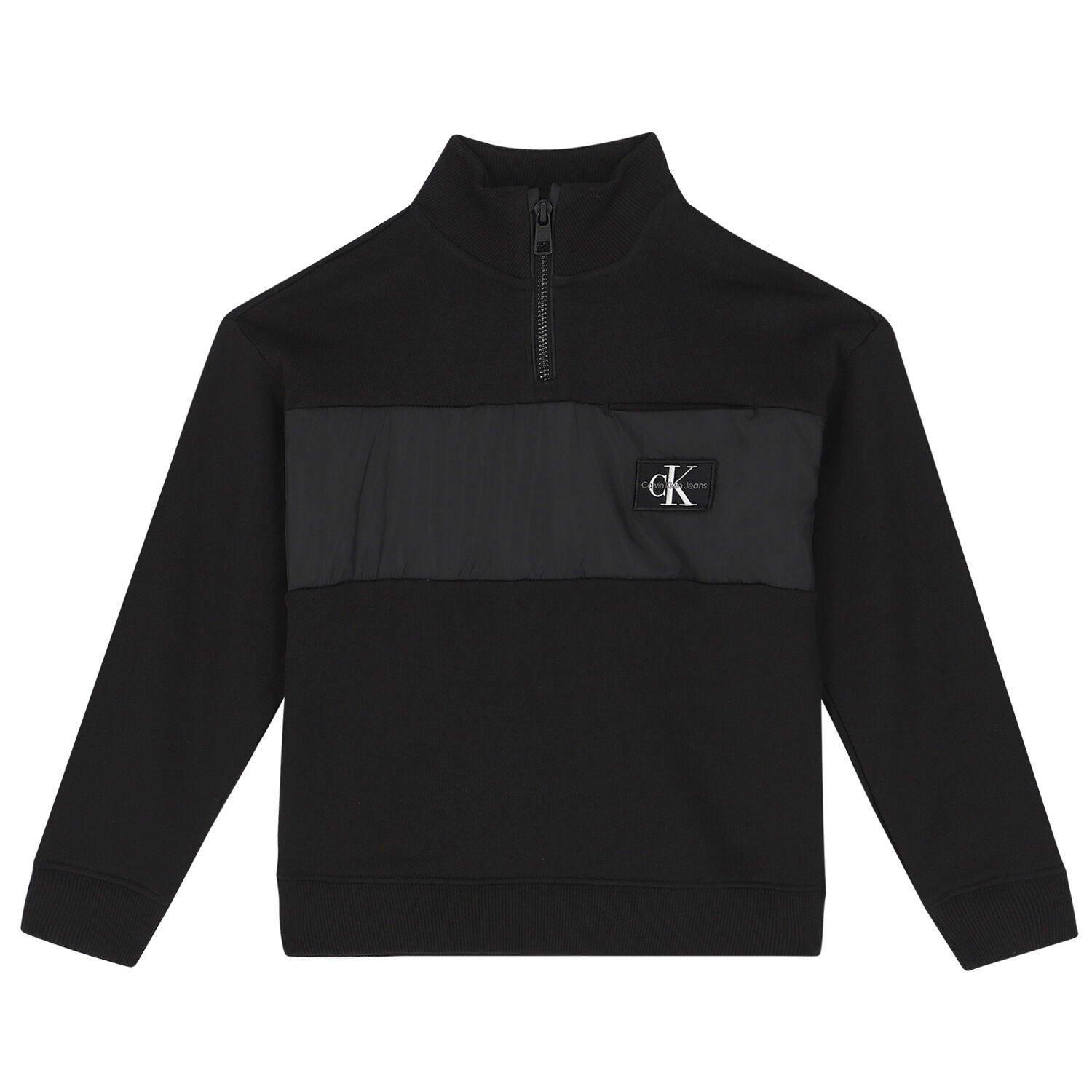 Boys Black Logo Sweatshirt, 1, hi-res