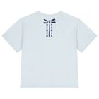 Girls Blue Dragon Fly Logo T-Shirt, 1, hi-res