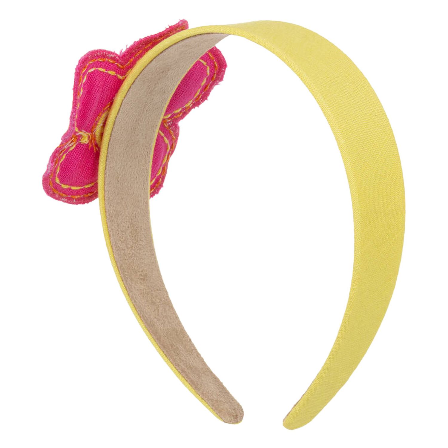 Girls Yellow & Pink Flower Headband, 1, hi-res